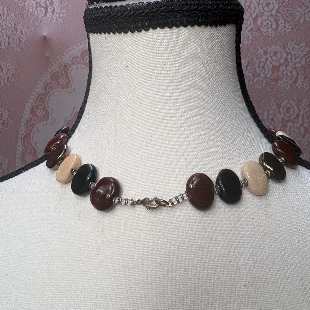 Statement Beaded Necklace – Earth Tones - Picture 5 of 6